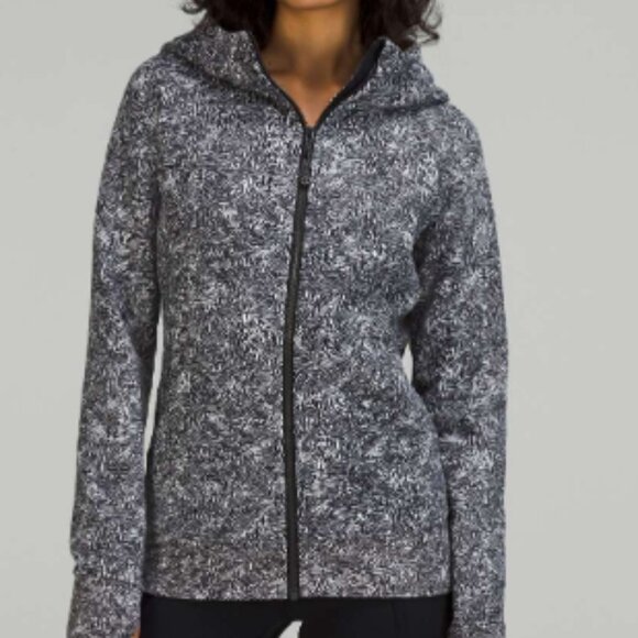 Lululemon Full Zip Scuba Offbeat Alpine White Black Size 2 - Picture 1 of 4